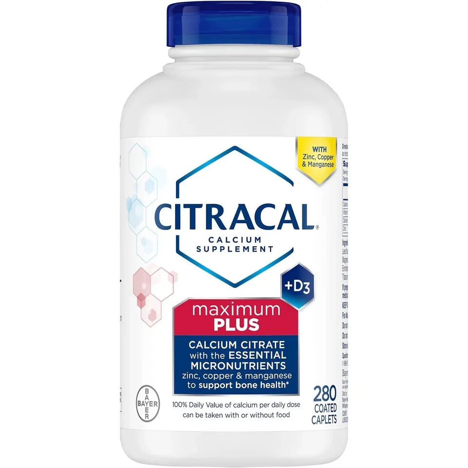 Viên Uống Bổ Sung Canxi Citracal Maximum Plus + Vitamin D3 & Khoáng Chất – Hỗ Trợ Xương Khớp Chắc Khỏe (280 Viên)