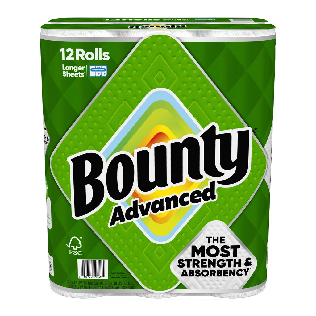 Khăn Giấy Bếp Đa Năng Bounty Advanced – Lốc 12 Cuộn (Mỹ)
