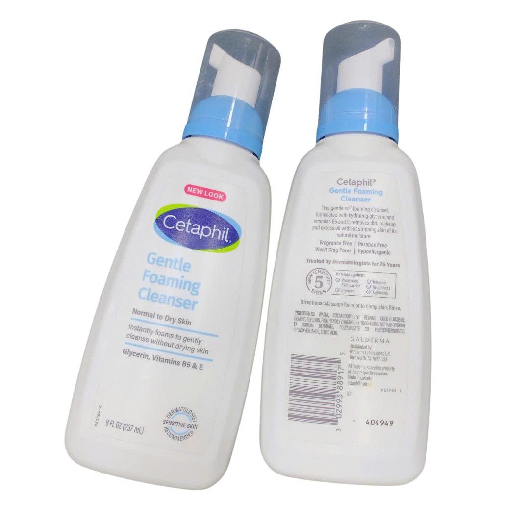 Sữa Rửa Mặt Tạo Bọt Dịu Nhẹ Cetaphil Gentle Foaming Cleanser – Dành Cho Da Thường Đến Da Khô (Chai 237ml).