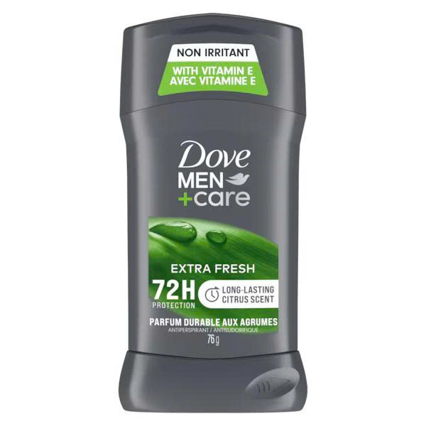Lăn Khử Mùi Nam Dove Men+Care Extra Fresh – Bảo Vệ 72H, Hương Cam Chanh Tươi Mát (Sáp 76g)