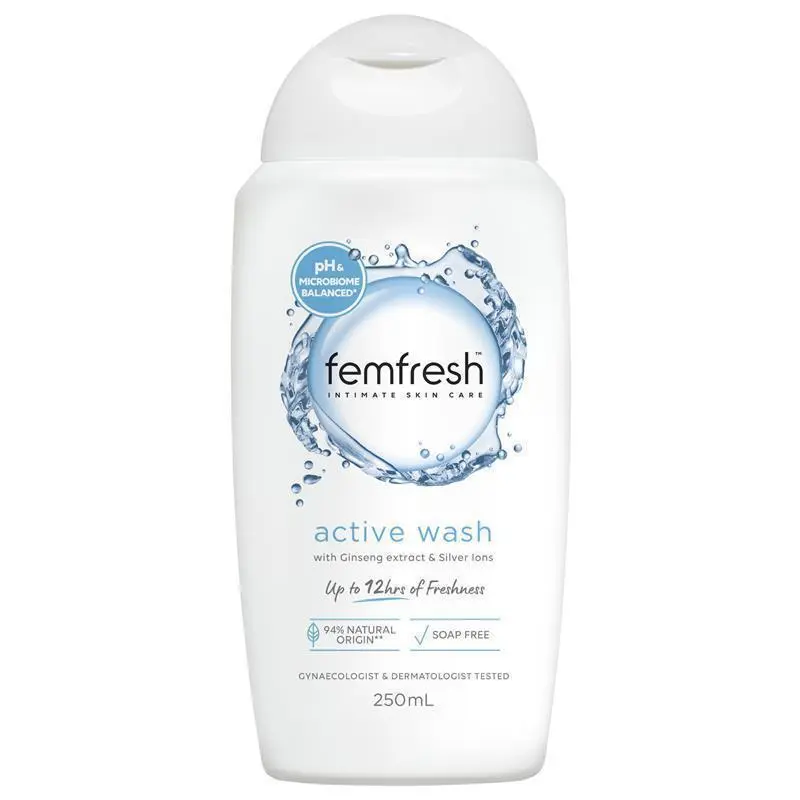 Dung Dịch Vệ Sinh Phụ Nữ Femfresh Active Wash – Chai 250ml (Màu Xanh Dương)