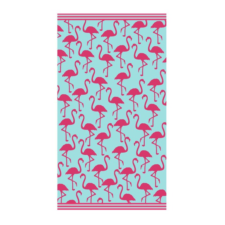Khăn Đi Biển Khổ Lớn Oversized Beach Towel Member's Mark (102cm x 183cm) – Họa Tiết Hồng Hạc