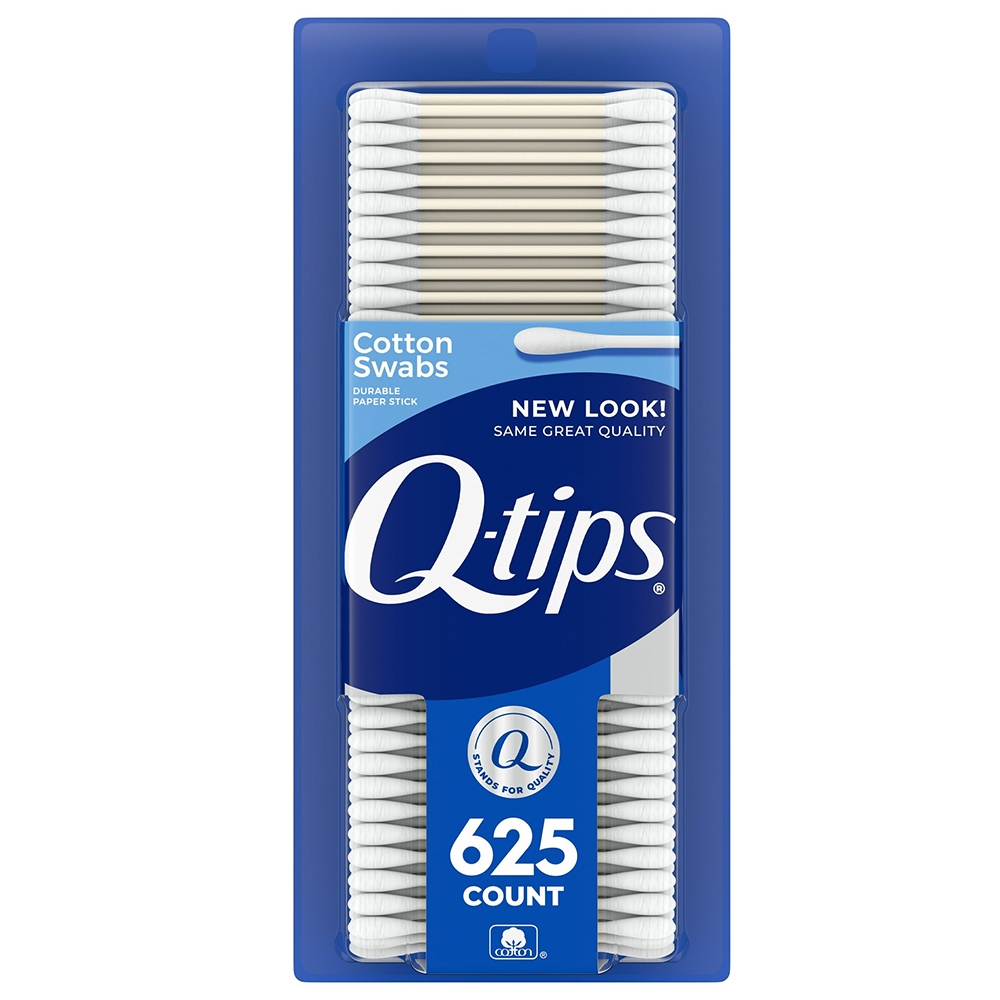Tăm Bông Đa Năng Q-tips Cotton Swabs – 100% Cotton, Thân Giấy (Hộp 625 Miếng)