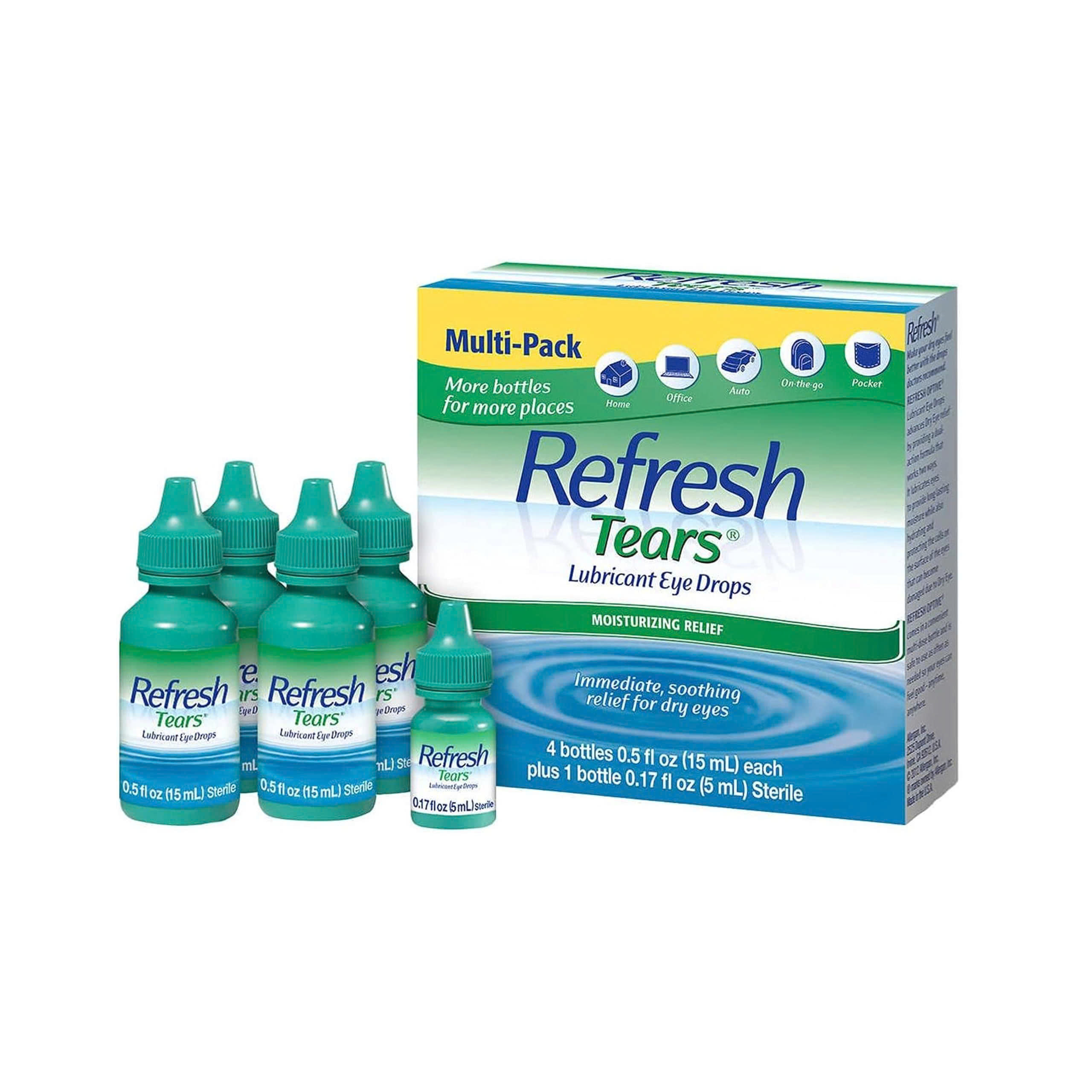 Nước Nhỏ Mắt Nhân Tạo Refresh Tears Lubricant Eye Drops Allergan Multi-Pack (Set 4 Lọ 15ml + 1 Lọ 5ml)