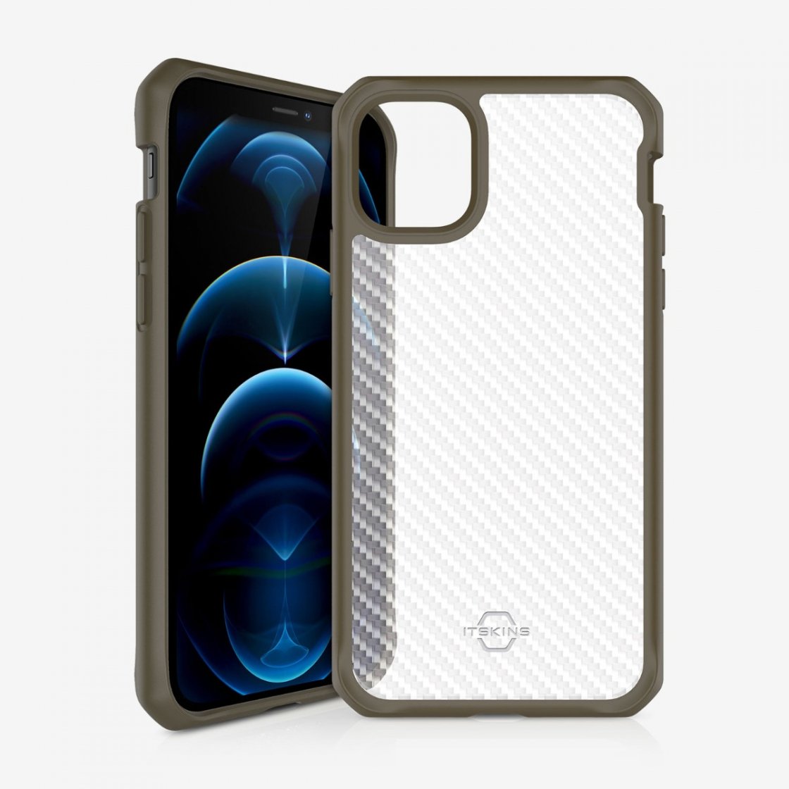 ỐP LƯNG KHÁNG KHUẨN VÀ CHỐNG SỐC QUÂN SỰ ITSKINS (PHÁP) HYBRID TEK DROP SAFE 3M/10FT IPHONE 12 MINI