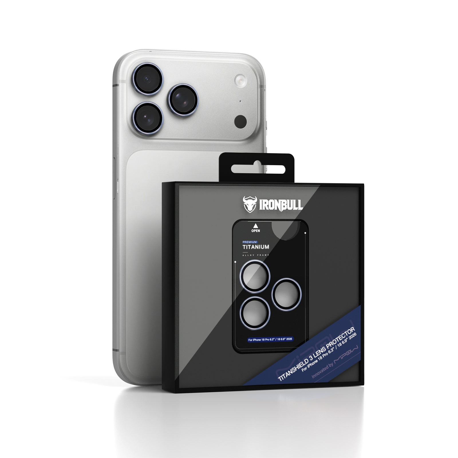 Lens Camera iPhone Pro 6.3” / Pro Max 6.9” 2026 MIPOW IRONBULL Titanshield – BJ18A
