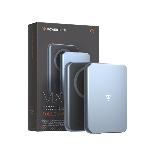 Pin dự phòng quyền lực POWERCUBE by MIPOW (USA) 3-in-1 Ultra-Slim MagSafe (10000mAh) – Chứng chỉ CCC (Tương thích Apple Watch/Airpods) – MX10