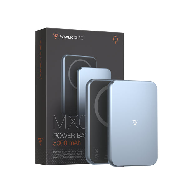 Pin dự phòng quyền lực POWERCUBE by MIPOW (USA) 3-in-1 Ultra-Slim MagSafe (5000mAh) – Chứng chỉ CCC (Tương thích Apple Watch/Airpods) – MX05