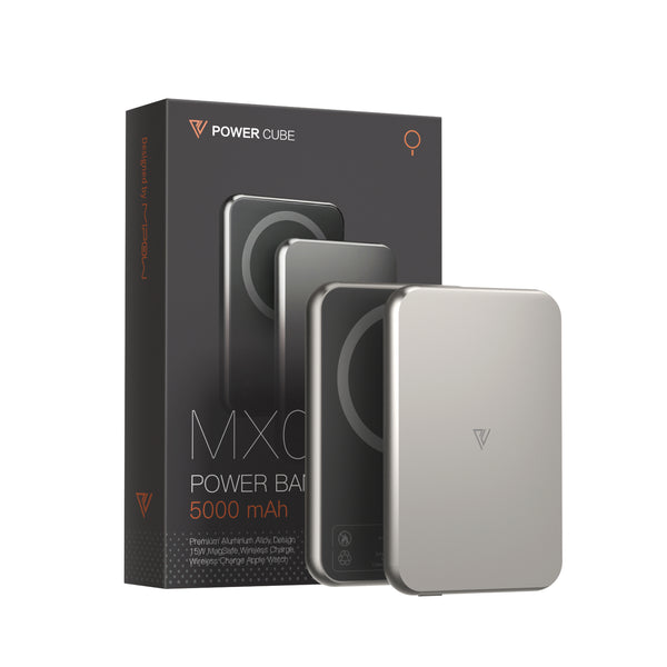 Pin dự phòng quyền lực POWERCUBE by MIPOW (USA) 3-in-1 Ultra-Slim MagSafe (5000mAh) – Chứng chỉ CCC (Tương thích Apple Watch/Airpods) – MX05