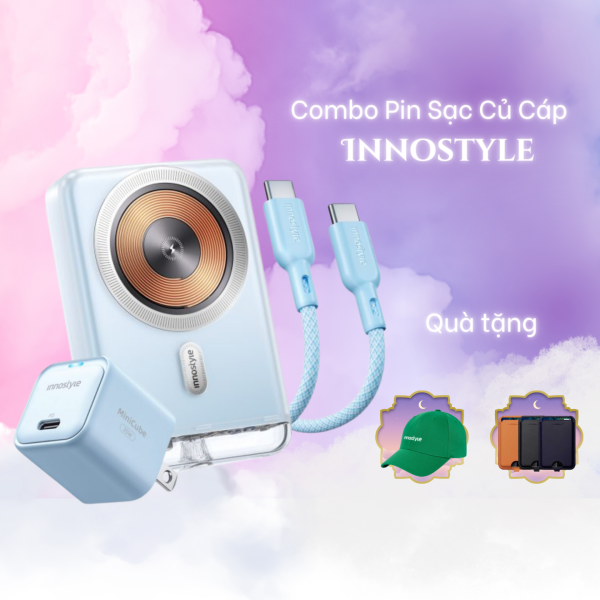 COMBO PIN SẠC CÁP INNOSTYLE TRANSIMAG (PHỤ KIỆN CHO IPHONE/ SAMSUNG)