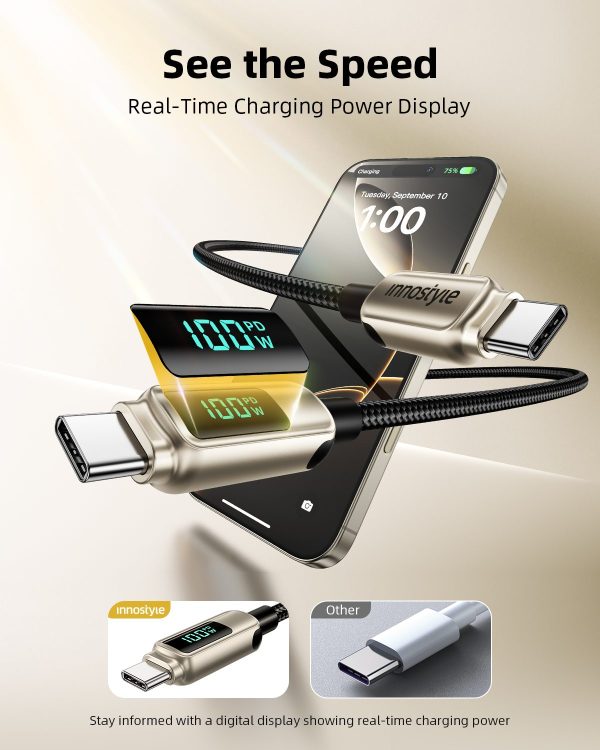 Cáp sạc Innostyle USB-C to USB-C DigiPower – DP-CC1001TG
