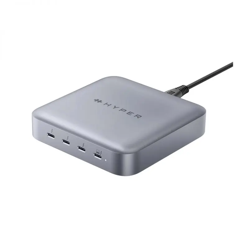 DOCK HUB KIÊM NGUỒN HYPER THUNDERBOLT 4 POWER HUB WITH INTEGRATED GAN POWER SOURCE (gồm dây nguồn AC & Cáp Thunderbolt 4 2.6FT / 0.8M) – HDTB4PH