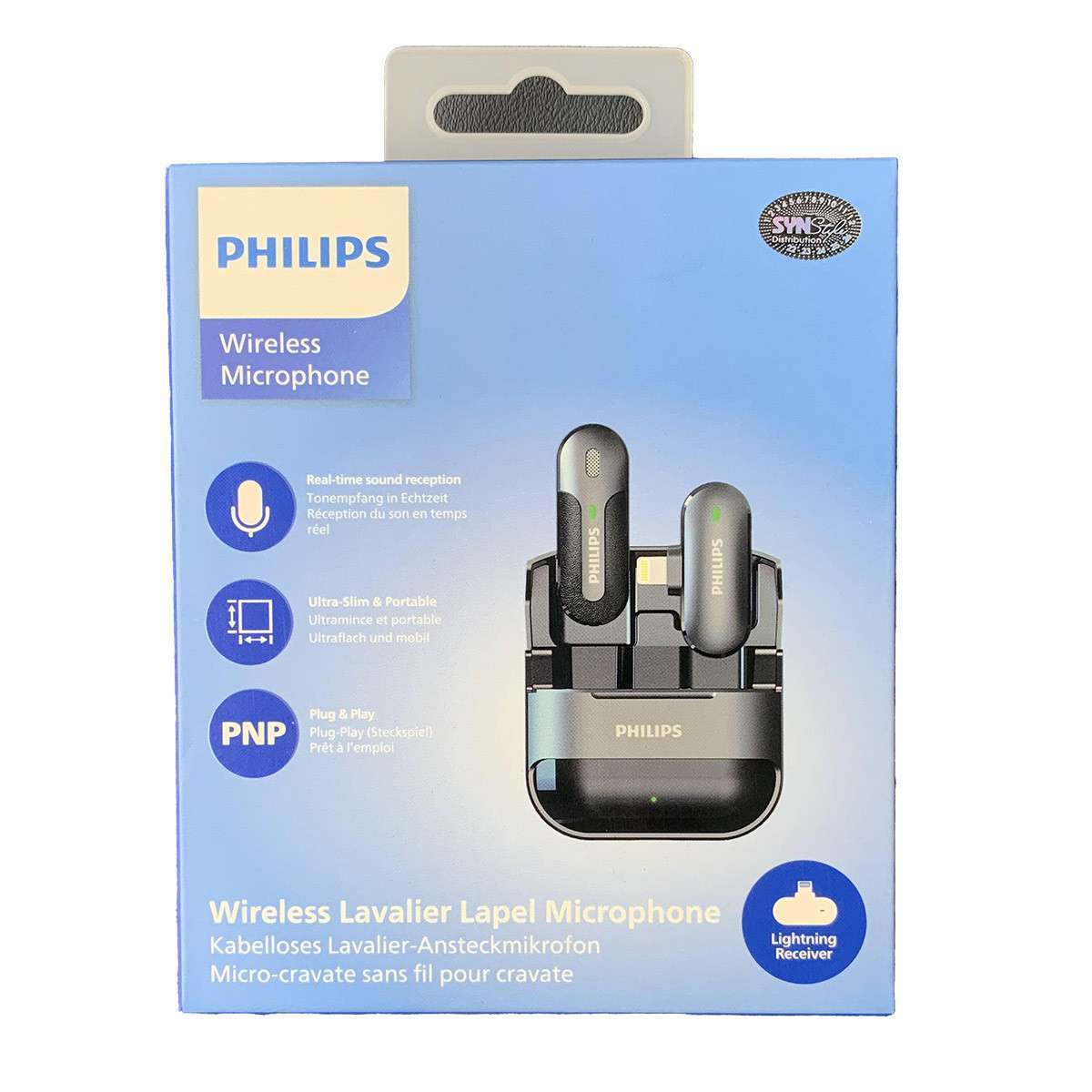 Micro không dây cài áo kết nối cổng Lighting Philips DLM9001L (1 Receiver + 1 Mic)