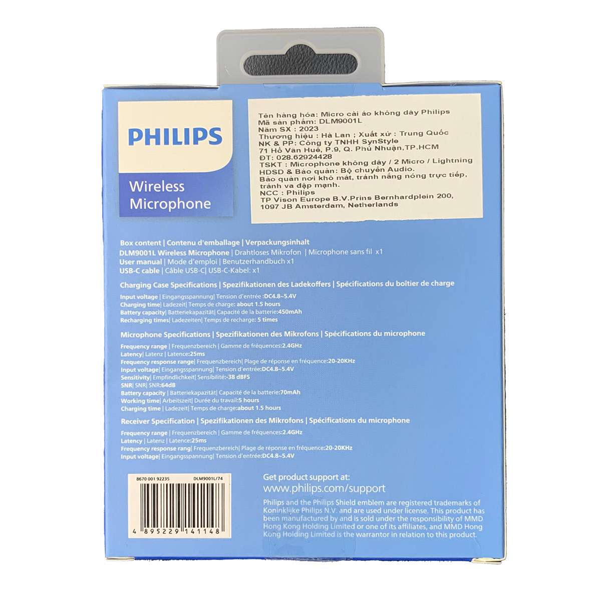 Micro không dây cài áo kết nối cổng Lighting Philips DLM9001L (1 Receiver + 1 Mic)