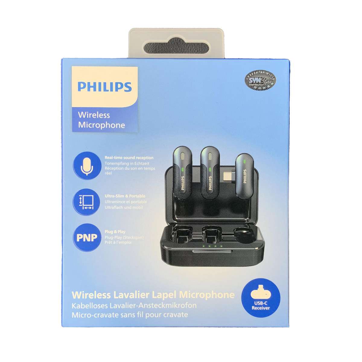 Micro không dây cài áo kết nối cổng Lighting Philips DLM9002L (1 Receiver + 2 Mic)