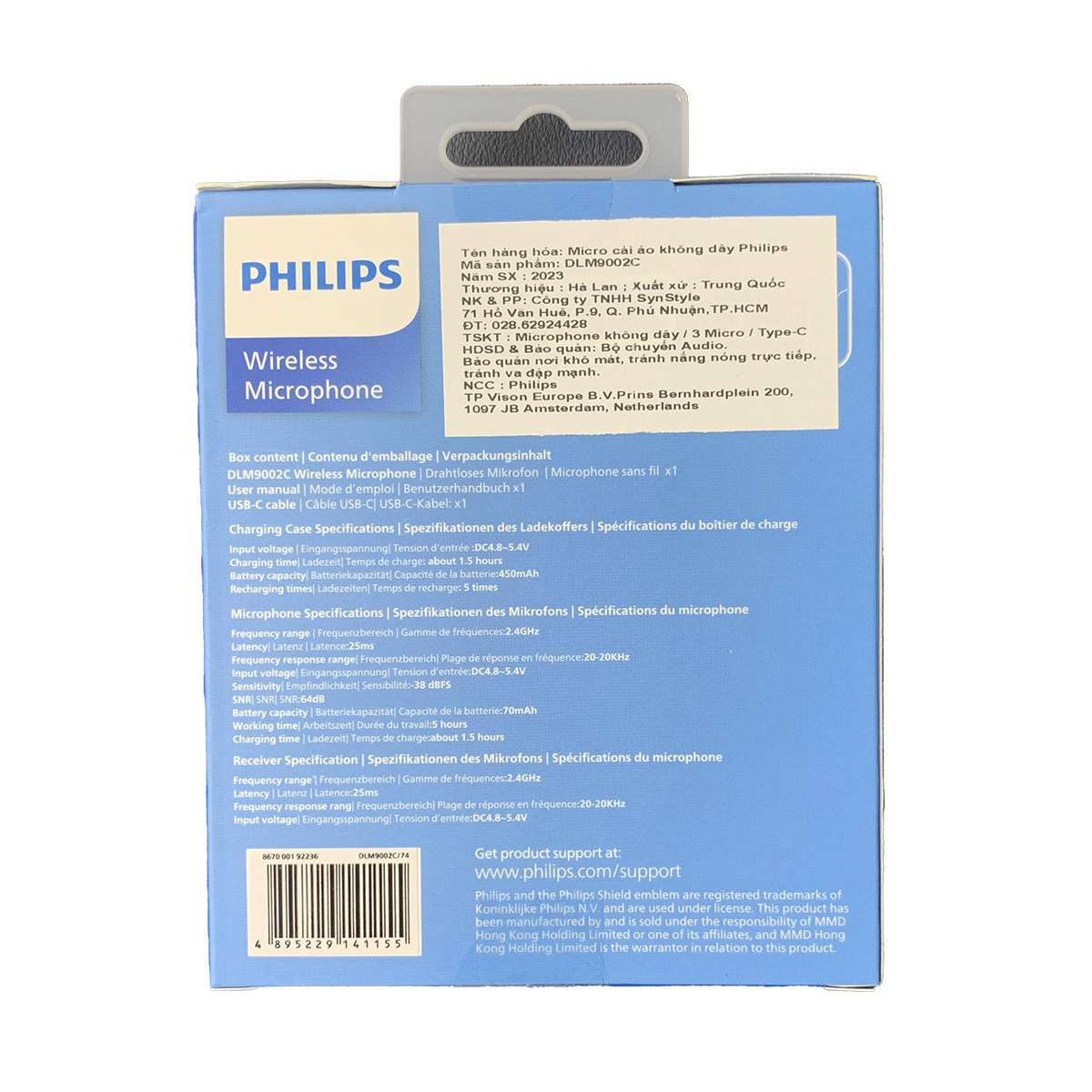 Micro không dây cài áo kết nối cổng Lighting Philips DLM9002L (1 Receiver + 2 Mic)