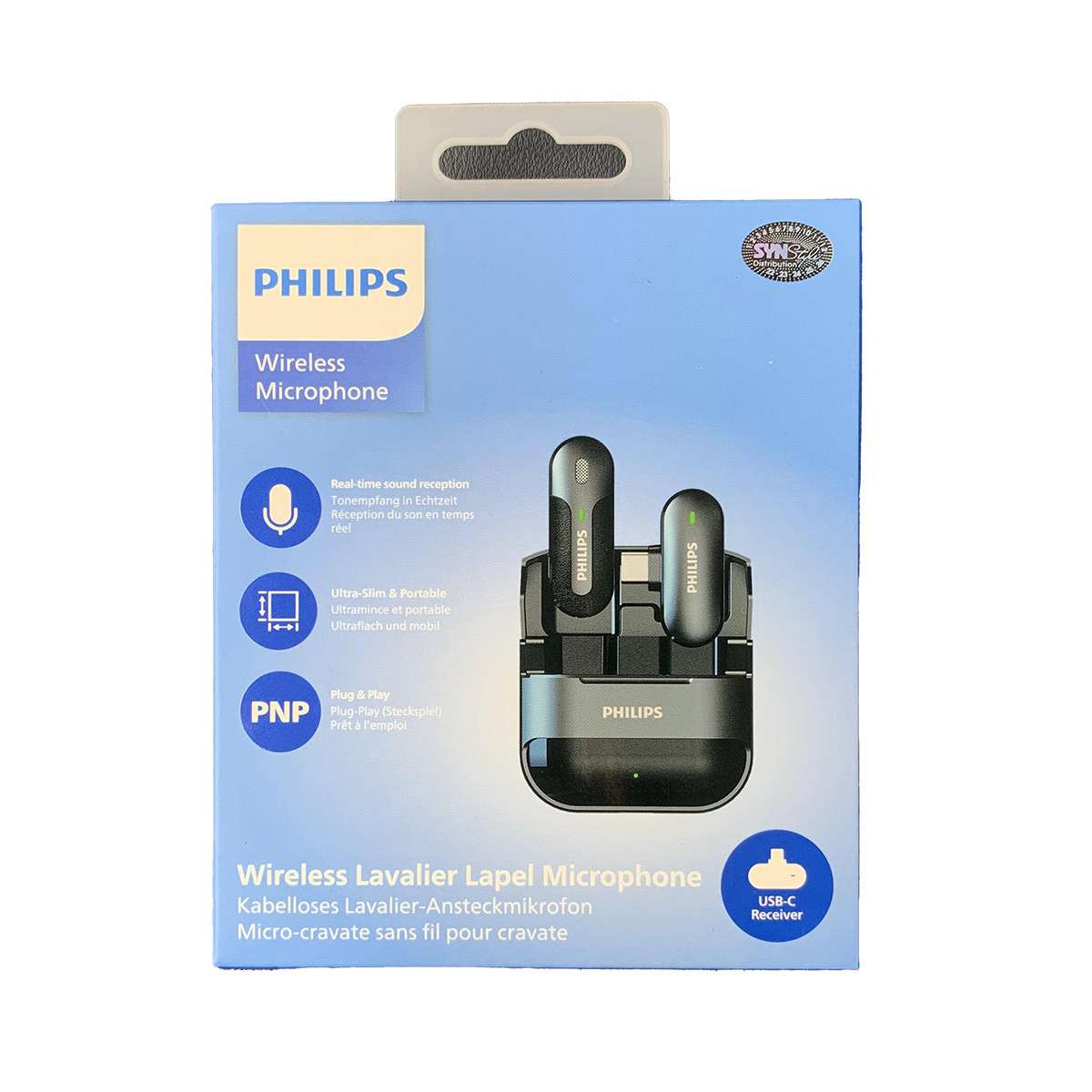 Micro không dây cài áo kết nối cổng USB-C Philips DLM9001C (1 Receiver + 1 Mic)