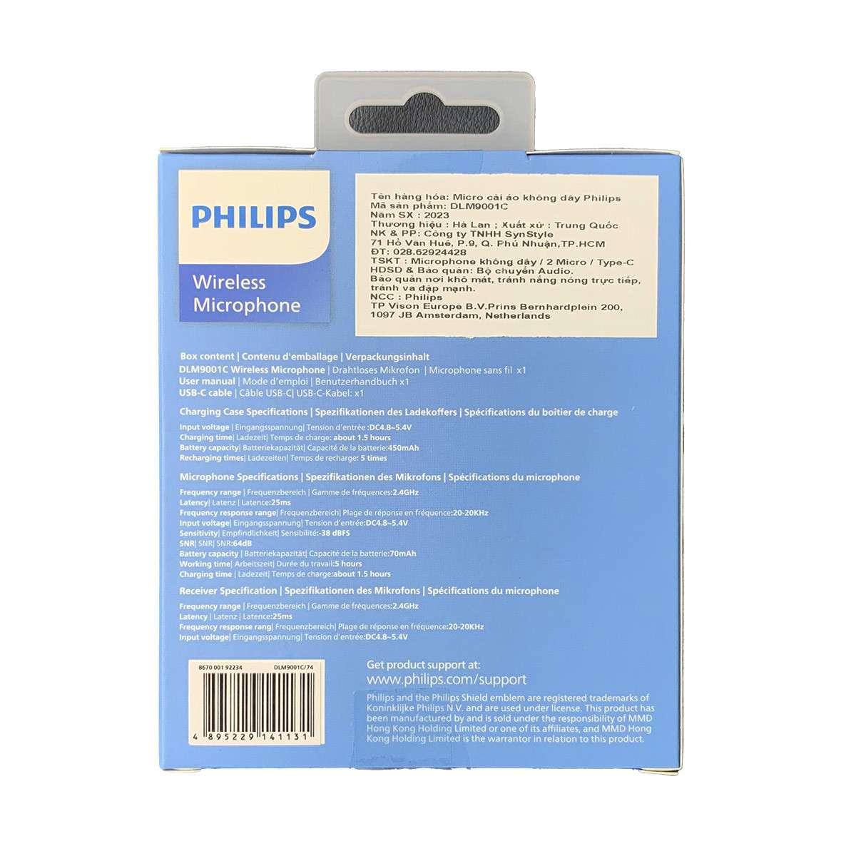 Micro không dây cài áo kết nối cổng USB-C Philips DLM9001C (1 Receiver + 1 Mic)