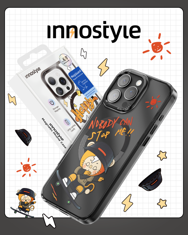 ỐP LƯNG CHỐNG SỐC MAGSAFE INNOSTYLE IPHONE 16ProMax VIBES SKATING LEO