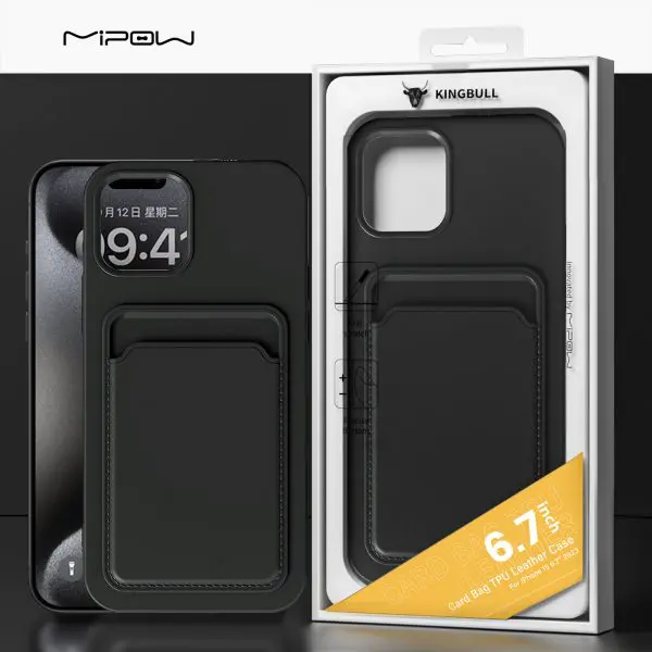 ỐP LƯNG MIPOW IPHONE 15 PLUS CARD BAG TPU LEATHER CASE MC15A02