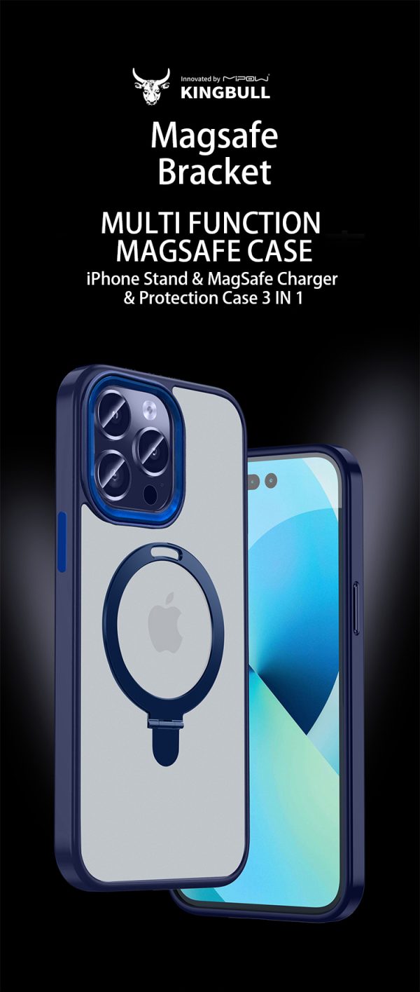 ỐP LƯNG MIPOW IPHONE 15 PRO MAGSAFE STAND 2 IN 1 TRANSPARENT MC15C03