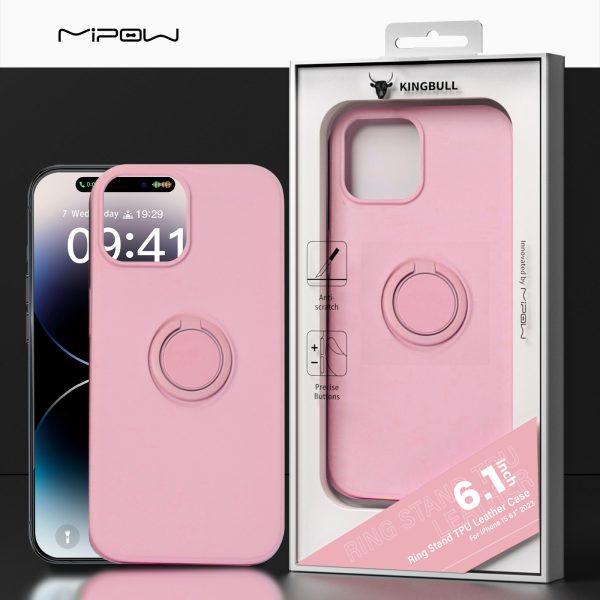 ỐP LƯNG MIPOW IPHONE 15 RING STAND TPU LEATHER MC15B01