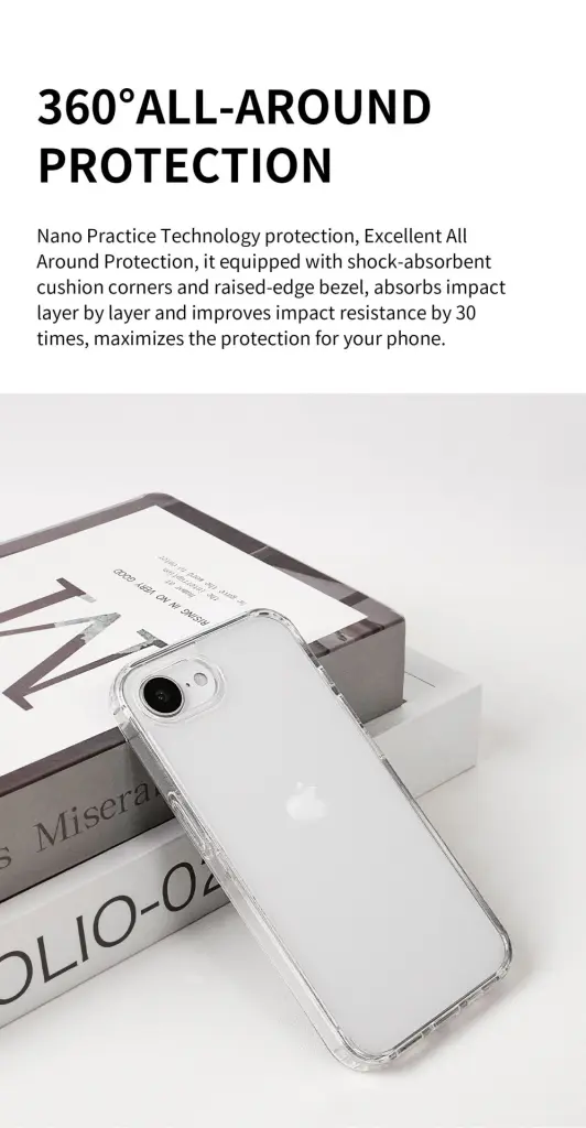 Ốp lưng Mipow Case for iPhone 16e 6.1 inch Transparent (Bayer Germany) – PSE4-CR