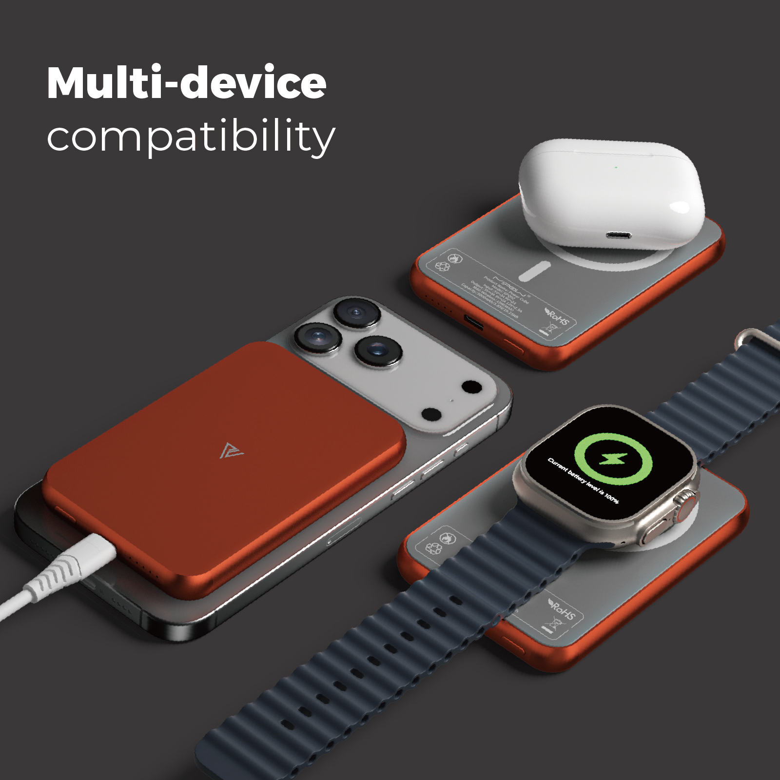 Pin dự phòng quyền lực POWERCUBE Mipow x Miffy 3-in-1 Ultra-Slim MagSafe (5000mAh) – Chứng chỉ CCC (Tương thích Apple Watch/Airpods)