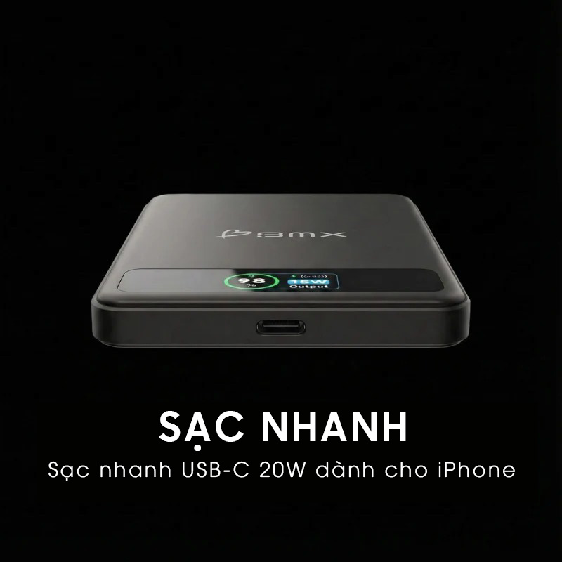 Sạc Dự Phòng Thể Rắn BMX SolidSafe™ 20W 5000mAh Qi2 MagSafe | Pin Thể Rắn Đầu Tiên Thế Giới – B939-05