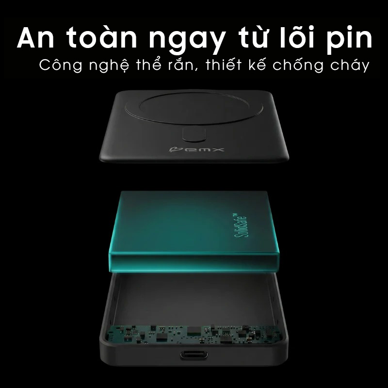 Sạc Dự Phòng Thể Rắn BMX SolidSafe™ 20W 5000mAh Qi2 MagSafe | Pin Thể Rắn Đầu Tiên Thế Giới – B939-05