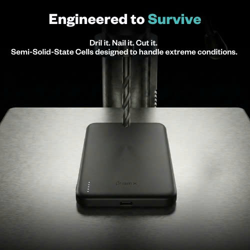 Sạc dự phòng THỂ RẮN mỏng nhất thế giới BMX (USA) SolidSafe™ Air Titanium 5K Qi2 Wireless Magnetic (Chứng chỉ CCC) – B3-05