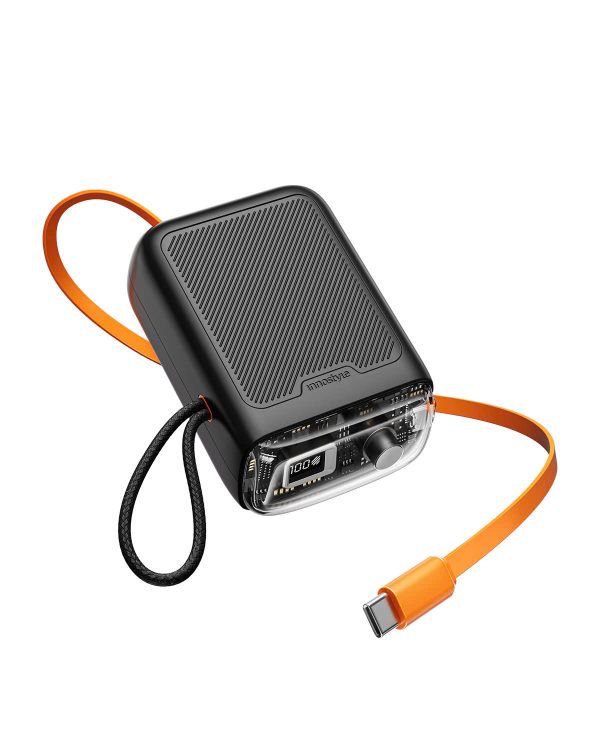 Sạc dự phòng kèm dây cáp USB-C 60cm Innostyle TransiMini FlexCharge Retractable 30W 10000mAh