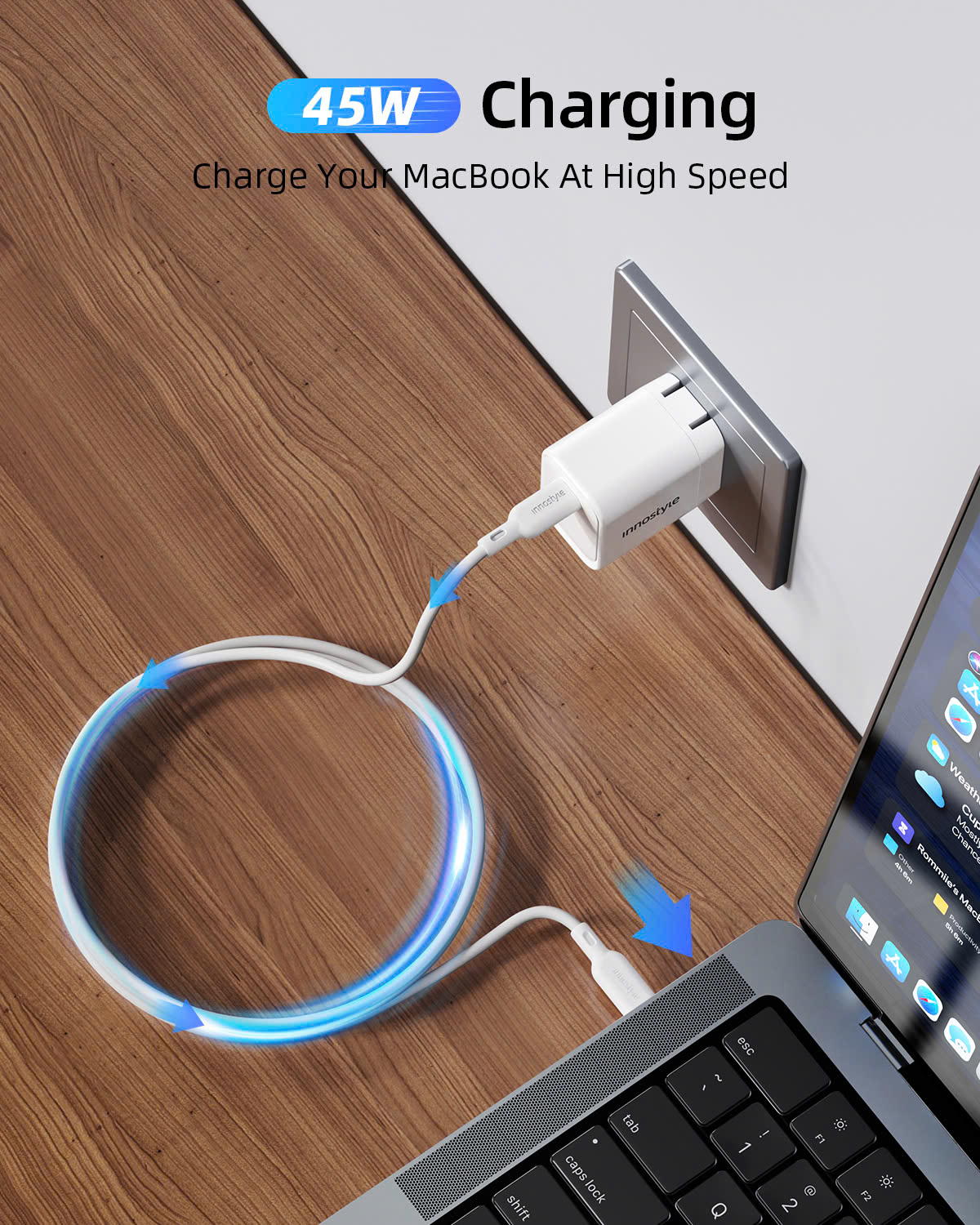 Sạc nhanh 45W AVS Innostyle GoCharge USB-C charger – IC45WHT-US