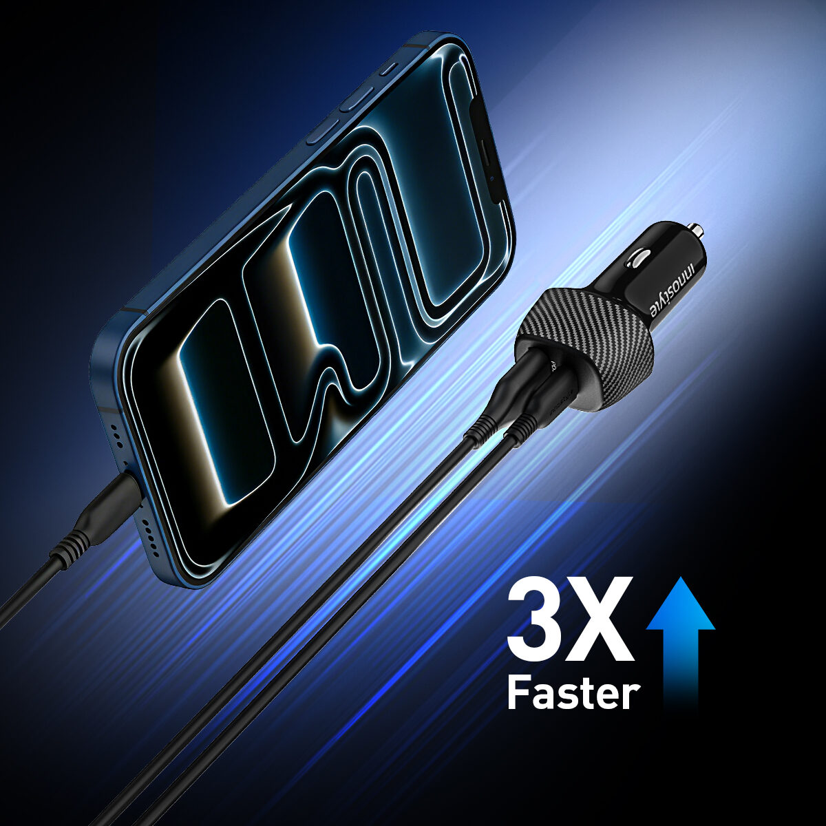 Sạc nhanh xe hơi Innostyle Poweron Speed 2 Cổng PD/QC3.0 48W – IC48-2PD