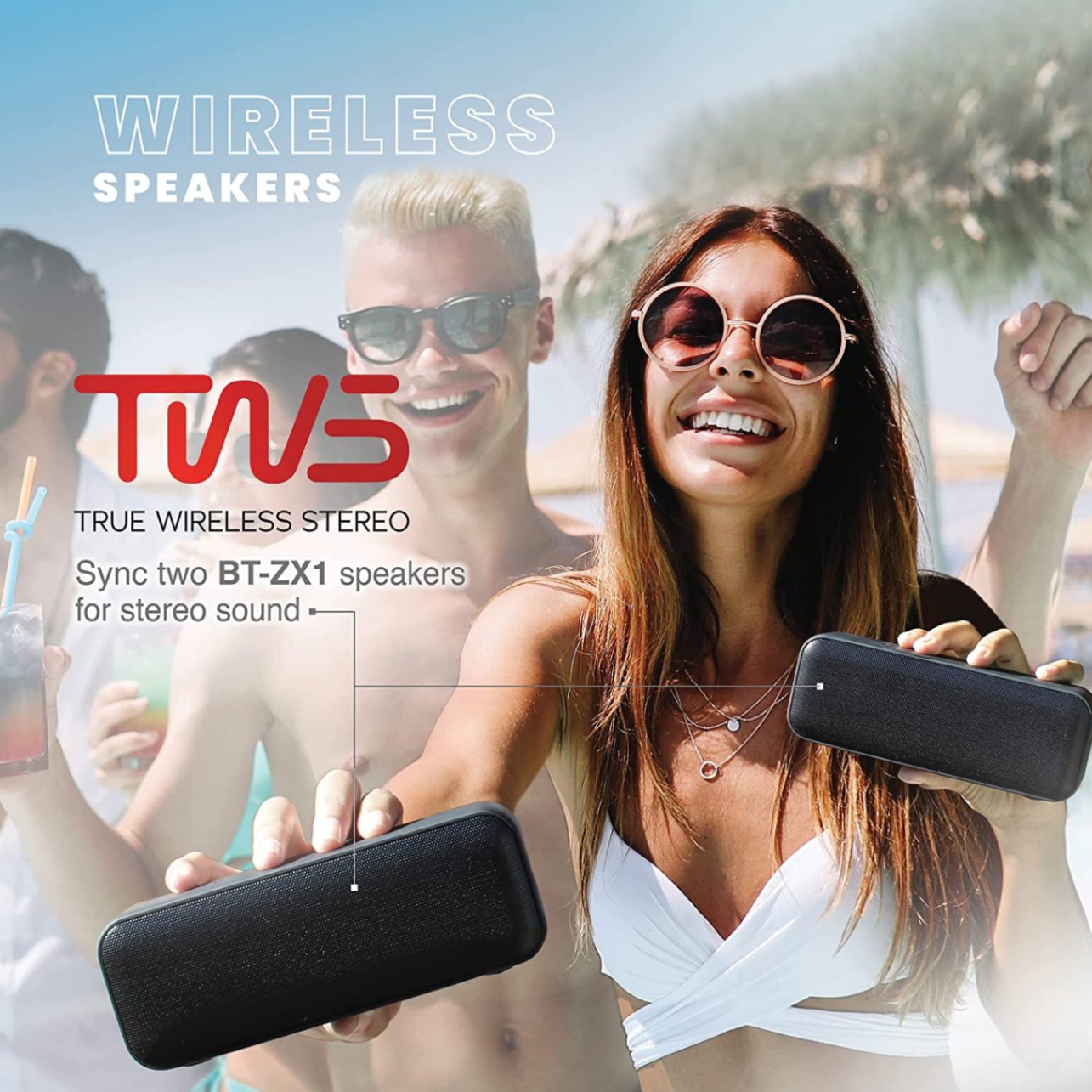 Loa di động chống nước QFX BTZX1 10W TWS Bluetooth