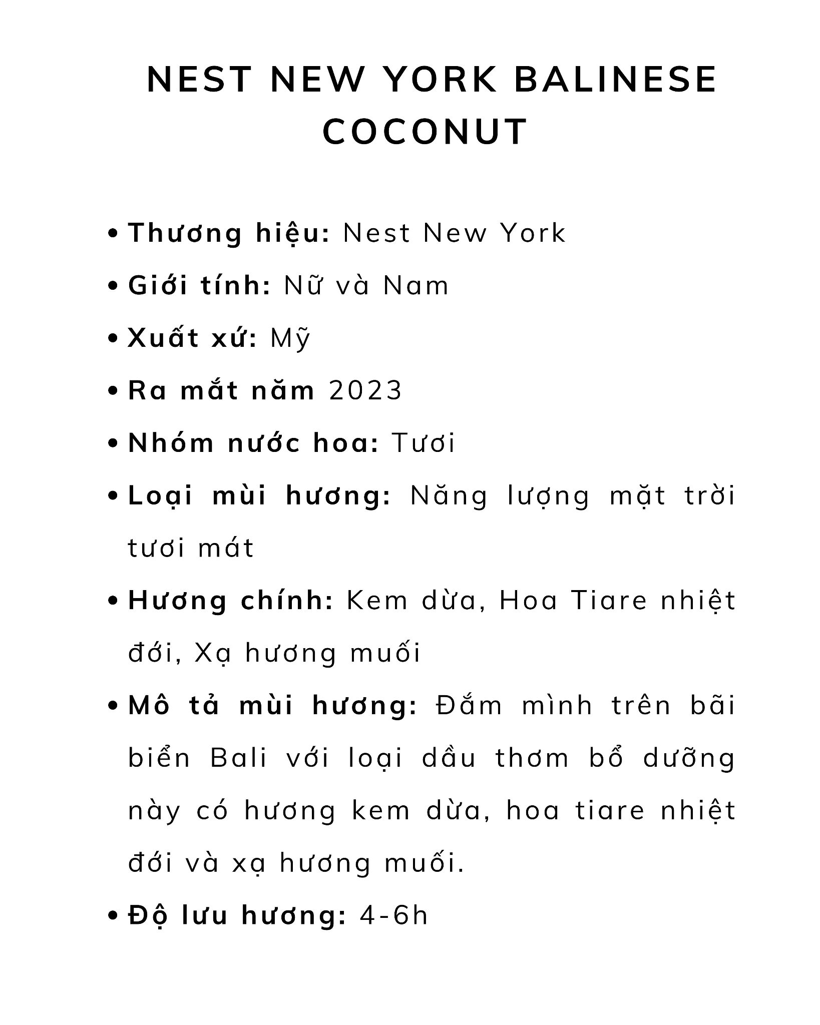 Mẫu dùng thử nước hoa Nest New York Balinese Coconut 1.5ml