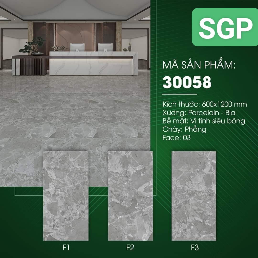 Gạch lát nền, ốp tường 60x120cm siêu bóng 30058