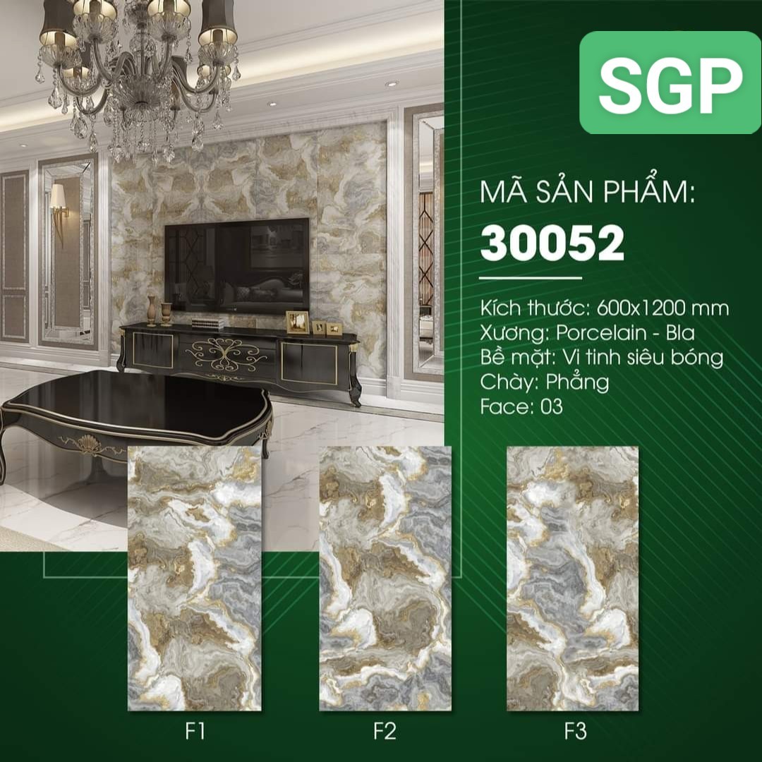 Gạch lát nền, ốp tường 60x120cm siêu bóng 30052