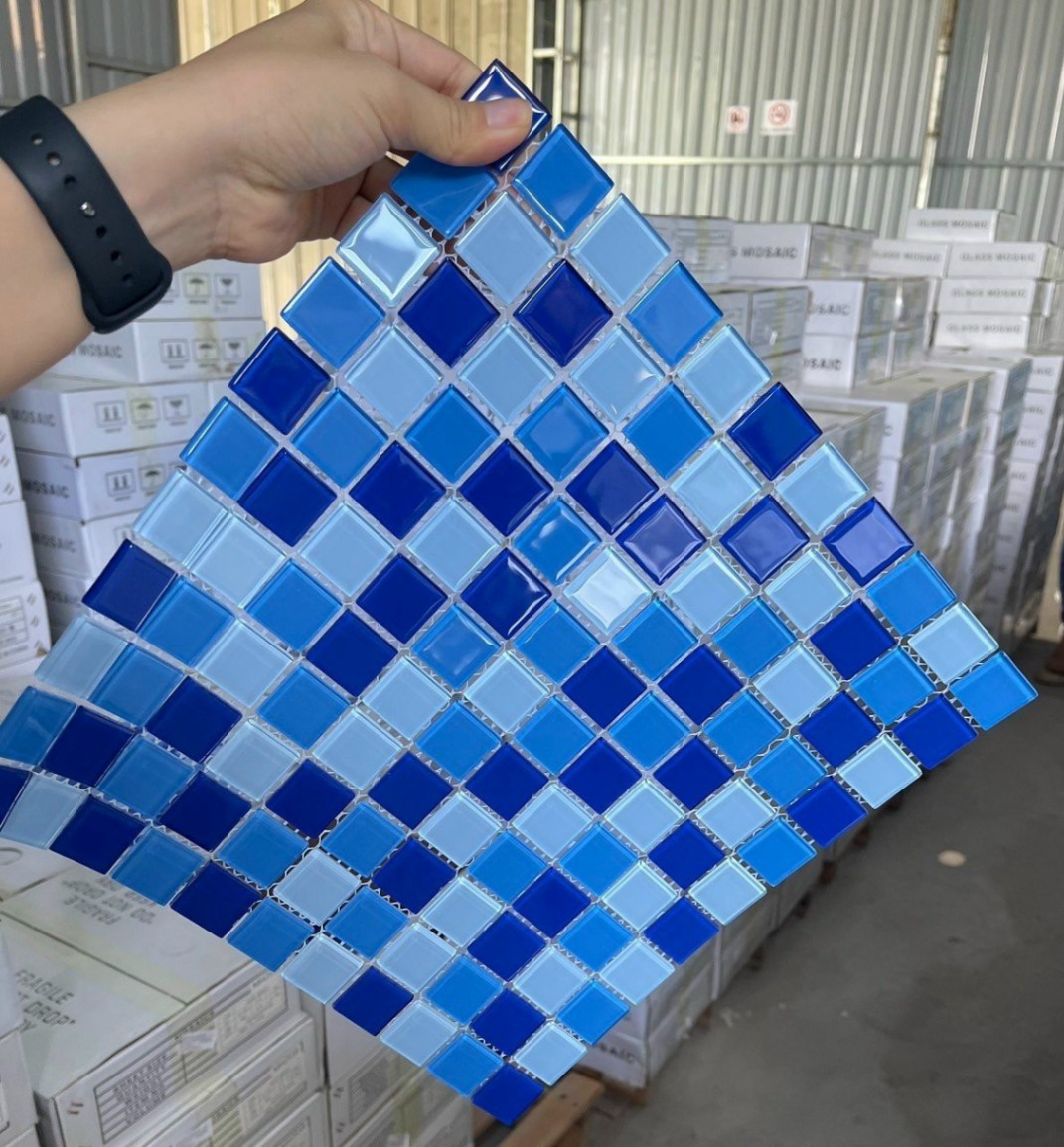 Gạch Mosaic hồ bơi vỉ 30x30cm 338