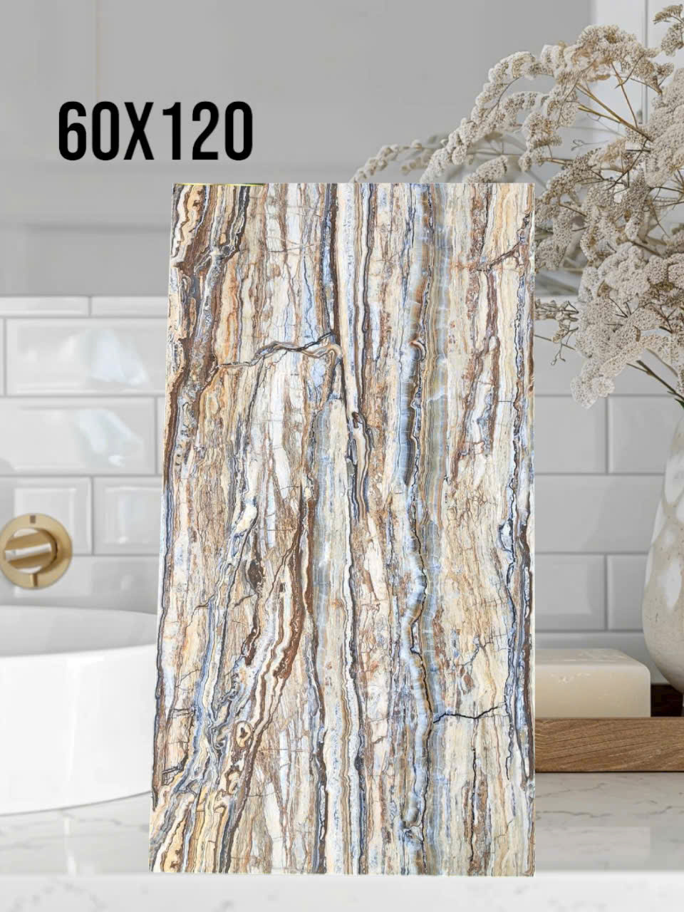 Gạch đá bóng kính 60cmx120cm - 1282