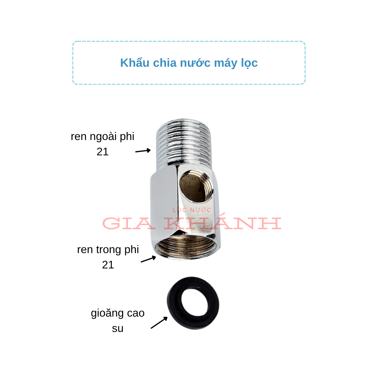 Bộ khẩu khóa chia nước máy lọc, van chia nước phi 6, phi 10 ren 21
