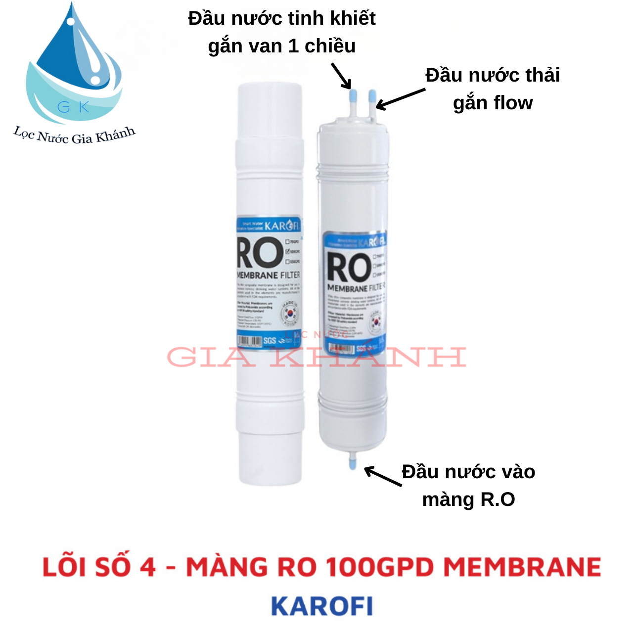Màng RO 100GDP Chính hãng KAROFI nhập khẩu Hàn Quốc Lõi số 4 Karofi