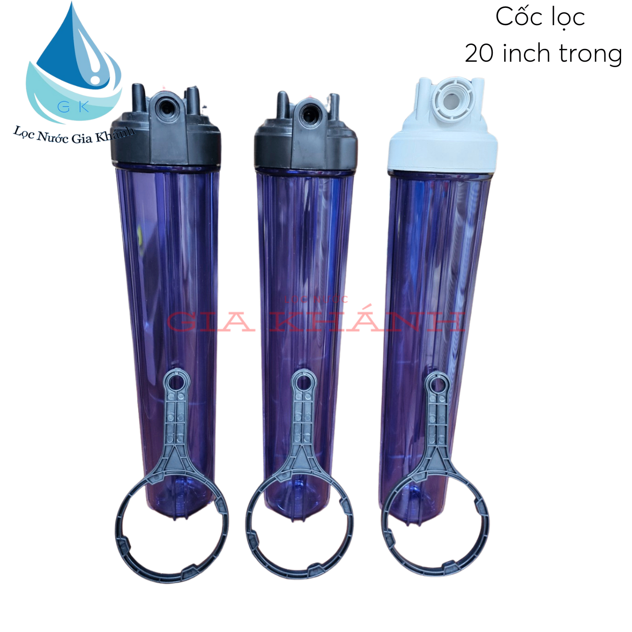 Vỏ cốc lọc 20 inch trong không kèm lõi lọc