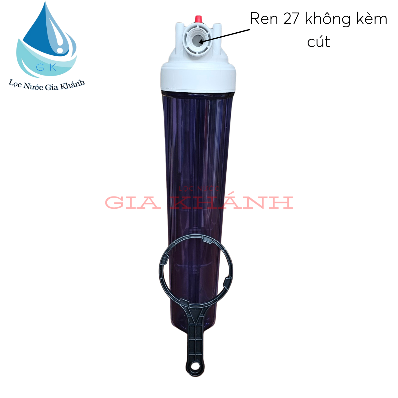 Vỏ cốc lọc 20 inch trong không kèm lõi lọc