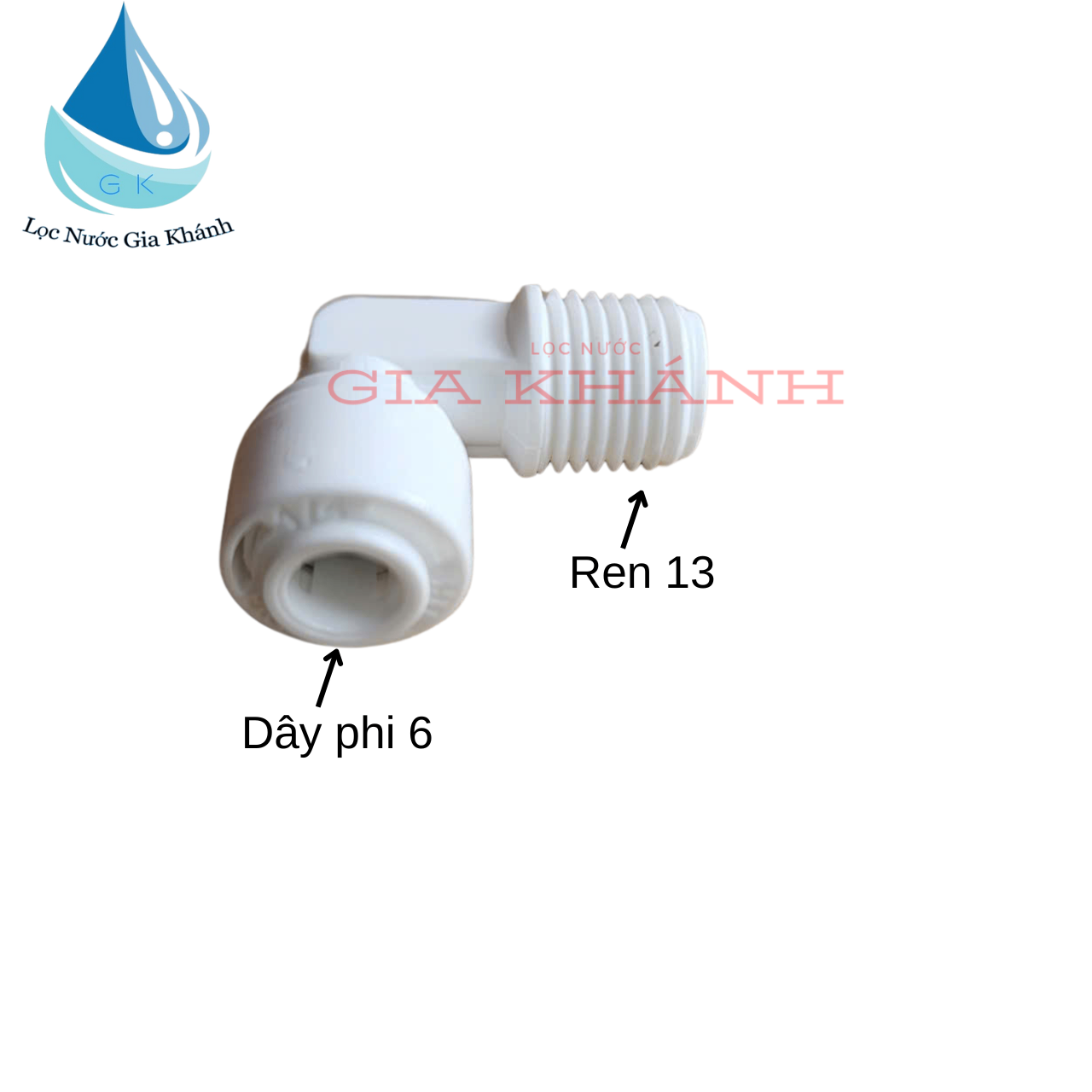 Cút góc ren 13 dây phi 6, cút góc 4044