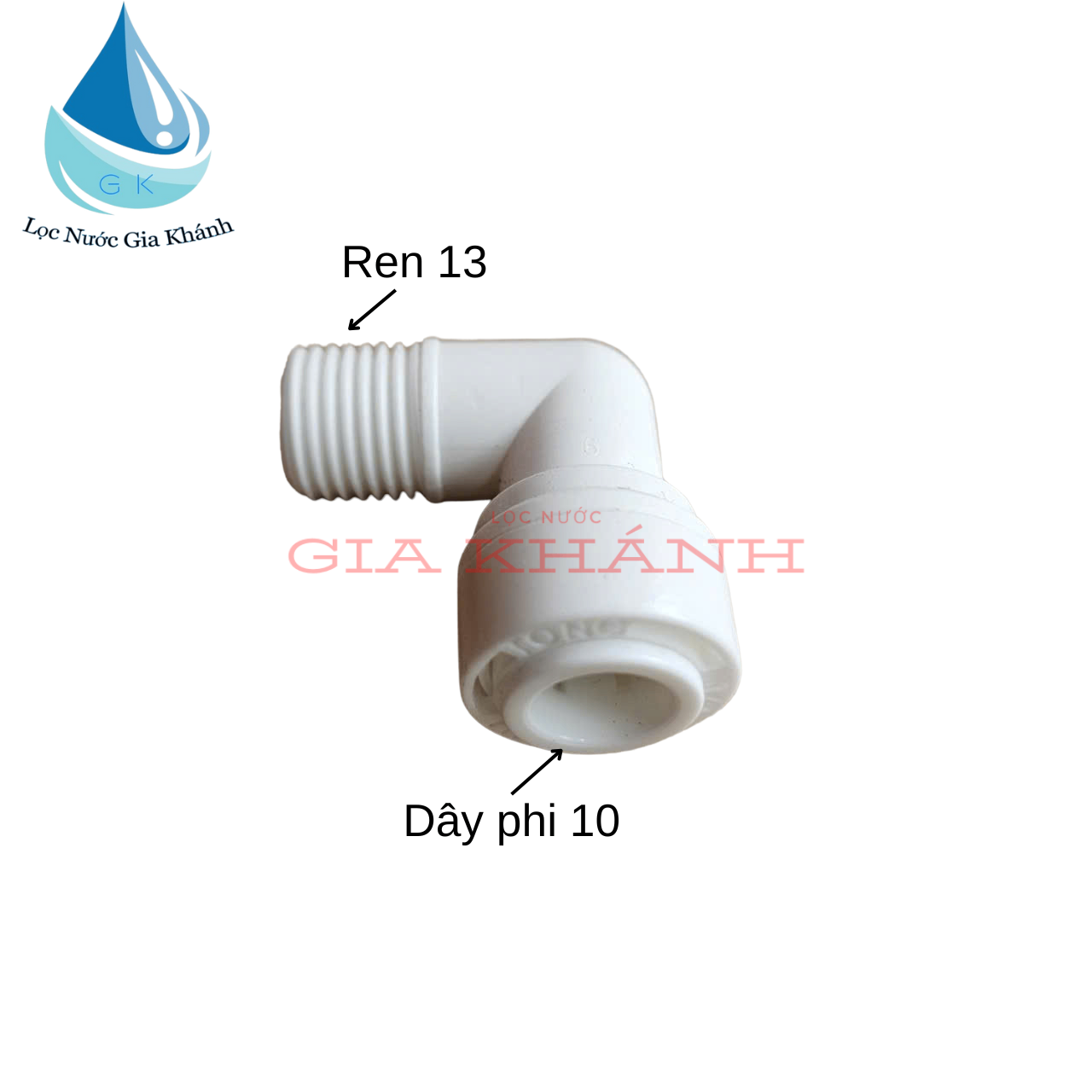 Cút đầu vào máy lọc nước ren 13 dây 10, cút số 1,