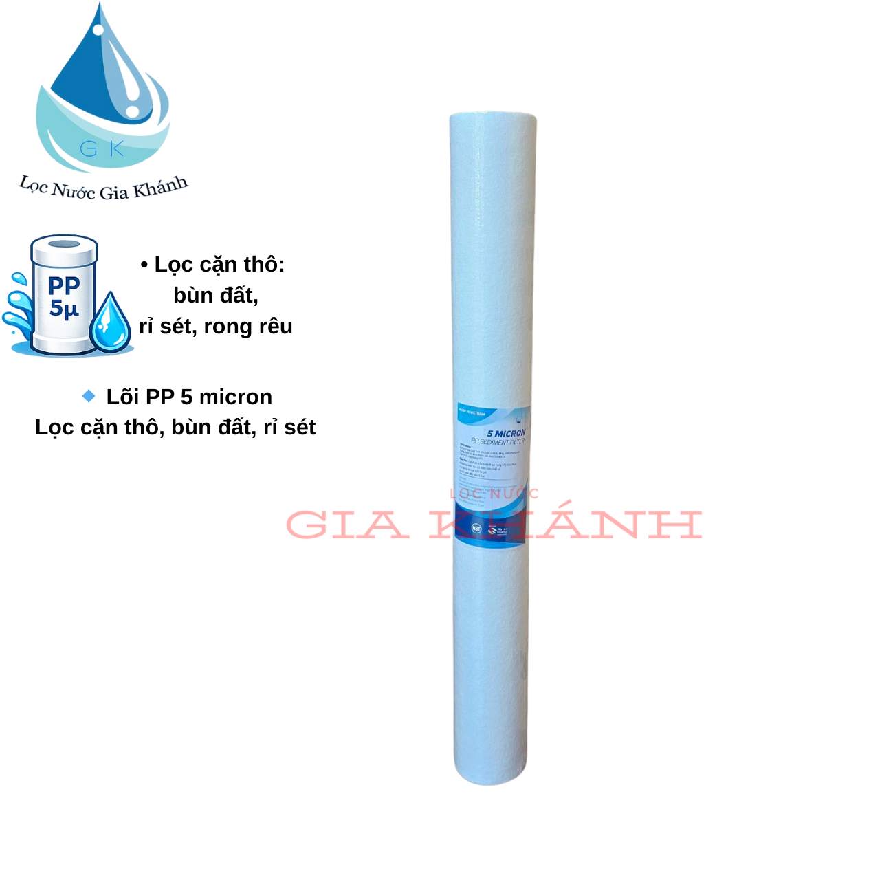Bộ 3 lõi lọc 20 inch PP-Cation-CTO