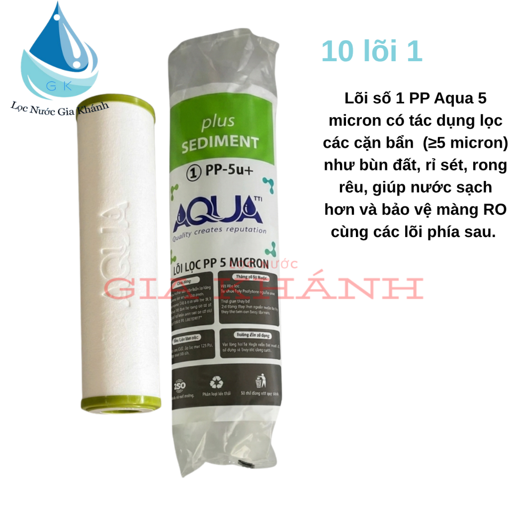 Combo 10 bộ lõi 1,2,3 aqua (10 lõi 1+10 lõi 2+10 lõi 3)