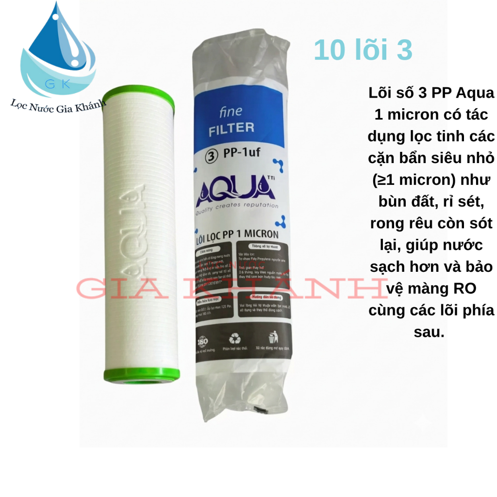 Combo 10 bộ lõi 1,2,3 aqua (10 lõi 1+10 lõi 2+10 lõi 3)