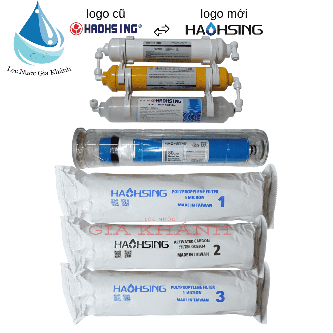 Combo 7 lõi lọc nước Haohsing 1-7 chính hãng